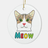 Cat Face Meow Keramik Ornament (Links)