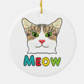 Cat Face Meow Keramik Ornament (Hinten)