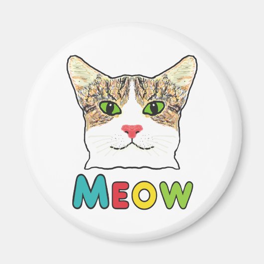 Cat Face Meow Magnet (Vorne)
