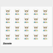 Cat Face Meow Runder Aufkleber (Blatt)