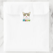 Cat Face Meow Runder Aufkleber (Tasche)