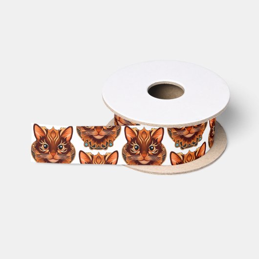 Cat-Face-Muster Satinband (Spule)