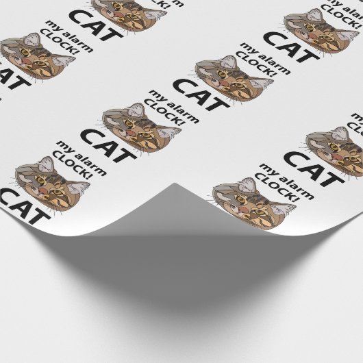 Cat Face My Alarm Clock Tabby Chat Geschenkpapier (Ecke)