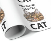 Cat Face My Alarm Clock Tabby Chat Geschenkpapier (Rolleneckpunkt)