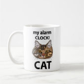Cat Face My Alarm Clock Tabby Chat Kaffeetasse (Links)