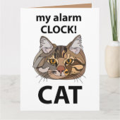 Cat Face My Alarm Clock Tabby Chat Karte (Vorderseite)