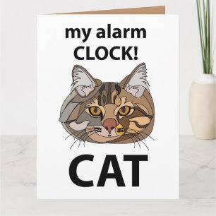 Cat Face My Alarm Clock Tabby Chat Karte