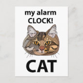Cat Face My Alarm Clock Tabby Chat Postkarte (Vorderseite)