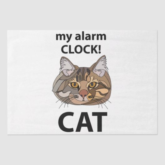 Cat Face My Alarm Clock Tabby Chat Seidenpapier (Vorderseite)