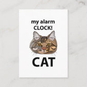 Cat Face My Alarm Clock Tabby Chat Visitenkarte (Vorderseite)