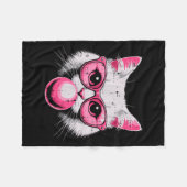 Cat Face Nk Gles Bubble Gum Cute Kitty Women Girls Fleecedecke (Vorderseite (Horizontal))