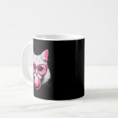 Cat Face Nk Gles Bubble Gum Cute Kitty Women Girls Kaffeetasse (Vorderseite Links)