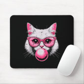 Cat Face Nk Gles Bubble Gum Cute Kitty Women Girls Mousepad (Mit Mouse)