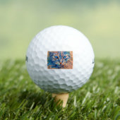 Cat Face Orange Blue Pet Feline Meow Watching Golfball (Insitu T-Shirt)