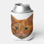 Cat Face Orange Low Poly Geometric Triangles Dosenkühler (Kanne Vorderseite)