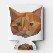 Cat Face Orange Low Poly Geometric Triangles Dosenkühler (Rückseite)