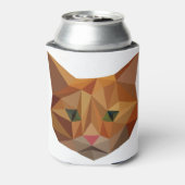Cat Face Orange Low Poly Geometric Triangles Dosenkühler (Kanne Rückseite)