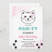 Cat-face-Party Einladung (Vorne/Hinten)