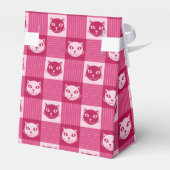 Cat Face Pink Gingham Geschenkschachtel (Rückseite)