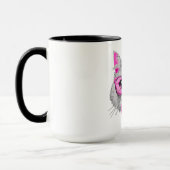 Cat Face Pink Glasses Bubble Gum Tasse (Links)