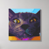Cat Face Pop Art Canvas Print Leinwanddruck (Vorderseite)