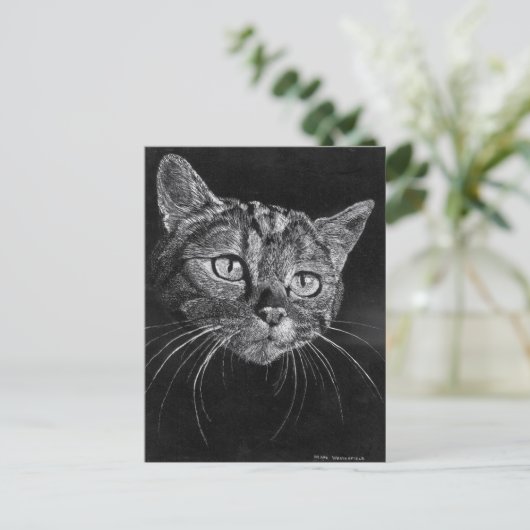 Cat Face Postkarte (Stehend Vorderseite)