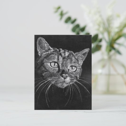 Cat Face Postkarte (Stehend Vorderseite)