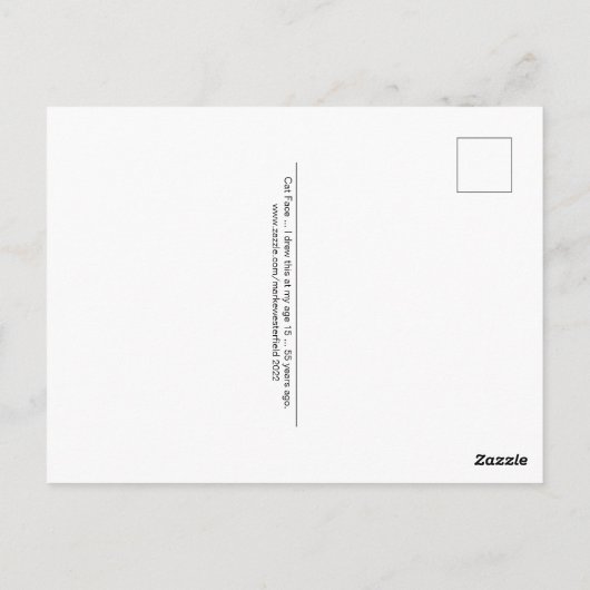 Cat Face Postkarte (Rückseite)