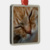Cat face Premium Square Ornament (Rechts)