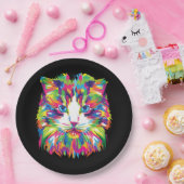 Cat Face Prisma Pop Art Pappteller (Party)