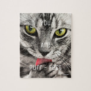 Cat-Face-Puzzle mit "You Are Purr-fect" - HAMbWG Puzzle