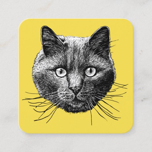Cat Face Quadratische Visitenkarte (Vorderseite)
