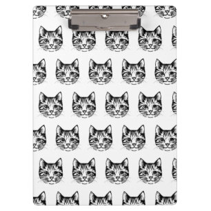 Cat Face Sketch Zeichne Kitty Lover Feline Animal Klemmbrett