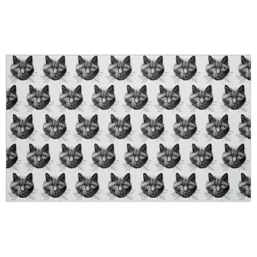 Cat Face Stoff (Fat Quarter (45,7 x 55,9 cm))