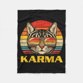 Cat Face Sungles Karma Funny Kitten Kitty Men Wome Fleecedecke (Vorderseite)