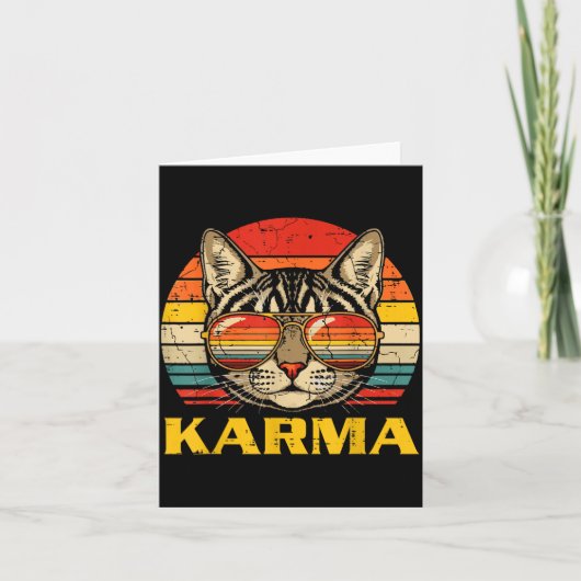 Cat Face Sungles Karma Funny Kitten Kitty Men Wome Karte (Vorderseite)