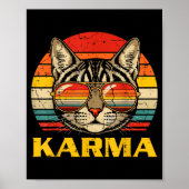 Cat Face Sungles Karma Funny Kitten Kitty Men Wome Poster (Vorne)