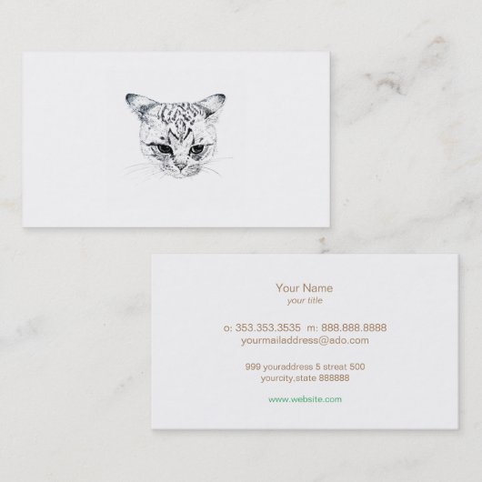 cat face visitenkarte (Vorne/Hinten)