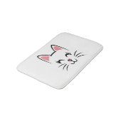 Cat Face Whiskers Print Liebe Halloween Badematte (Schrägansicht)