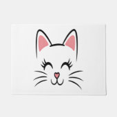 Cat Face Whiskers Print Liebe Halloween Fußmatte (Vorderseite)