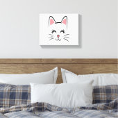 Cat Face Whiskers Print Liebe Halloween Leinwanddruck (Insitu (Schlafzimmer))