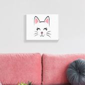 Cat Face Whiskers Print Liebe Halloween Leinwanddruck (Insitu (Wohnzimmer))