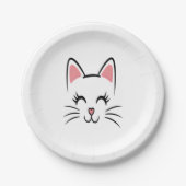 Cat Face Whiskers Print Liebe Halloween Pappteller (Vorderseite)