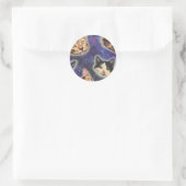 Cat face with various breeds and patterns runder aufkleber (Tasche)
