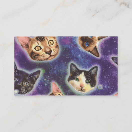 Cat face with various breeds and patterns visitenkarte (Rückseite)