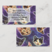Cat face with various breeds and patterns visitenkarte (Vorne/Hinten)