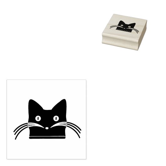Cat Face Wood Art Briefmarke Gummistempel (Stempel)
