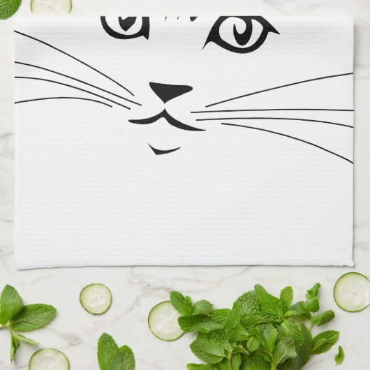 Cat Face Zeichnend Handtuch (Gefaltet)