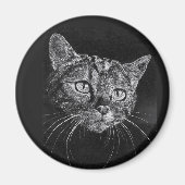 Cat Face Zeichnend Magnet (Vorne)