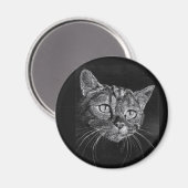 Cat Face Zeichnend Magnet (Vorderseite/Rückseite)